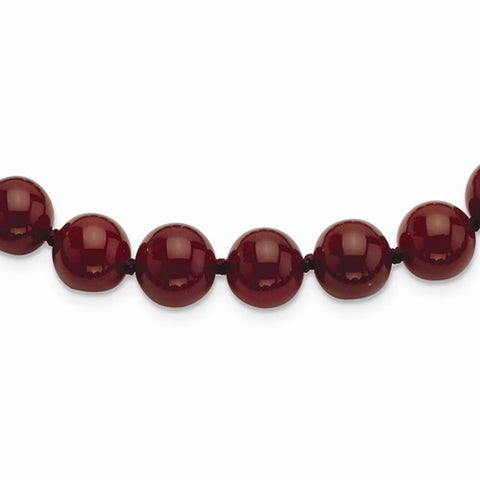 Sterling Silver Smooth Beaded Carnelian Necklace