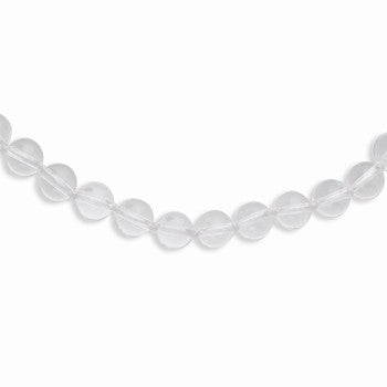 Sterling Silver Smooth Beaded Crystal Necklace