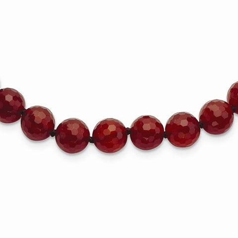 Sterling Silver Faceted Carnelian Necklace