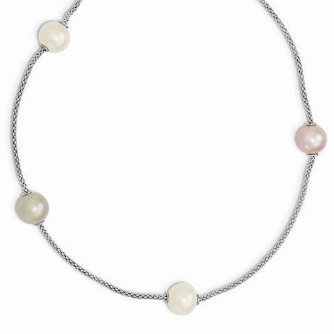 Sterling Silver FW Cultured Pearl Multi-Strand Necklace