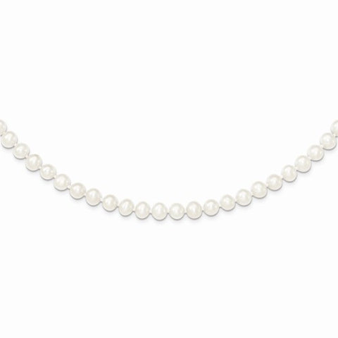 Sterling Silver White Freshwater Cultured Pearl Necklace