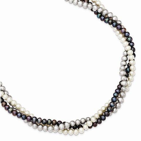 Sterling Silver FW Cultured Potato Pearl Necklace