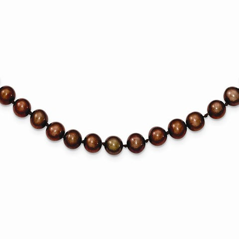 Sterling Silver Brown Freshwater Cultured Pearl Necklace