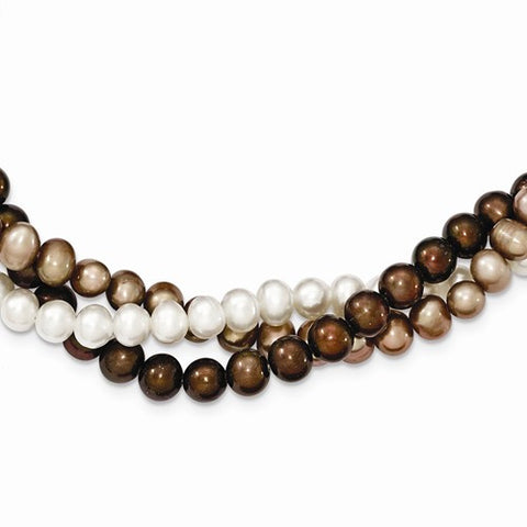 Sterling Silver FW Cultured Potato Pearl Necklace
