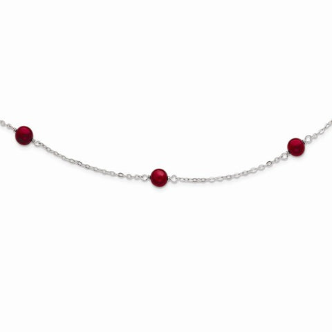 Sterling Silver Brgndy FW Cultured Pearl Necklace