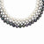 Sterling Silver Freshwater Cultured Pearl White, Black, Grey Necklace