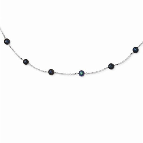 Sterling Silver and Fresh Water Cultured Peacock Pearl Necklace