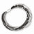 Sterling Silver Black Rhodium Mesh and Bead Magnetic Clasp Bracelet