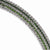 Sterling Silver Rhodium & Green Plated Multi Strand Bracelet