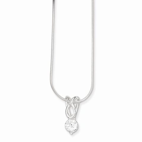 Sterling Silver CZ Pendant & Chain Pendant, 18 inch, Jewelry Chains and Necklace
