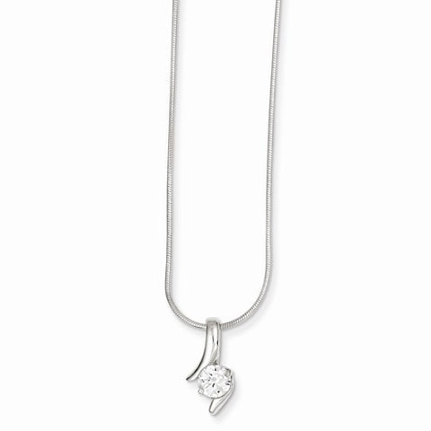 Sterling Silver CZ Pendant & Chain Pendant, 18 inch, Jewelry Chains and Necklace