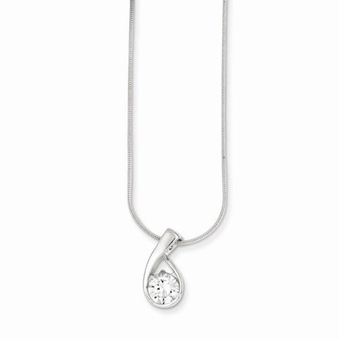 Sterling Silver CZ Pendant & Chain Pendant, 18 inch, Jewelry Chains and Necklace