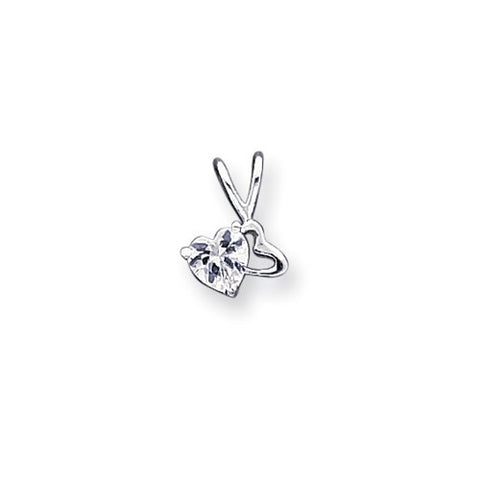 Sterling Silver CZ Pendant & Chain Pendant, 18 inch, Jewelry Chains and Necklace