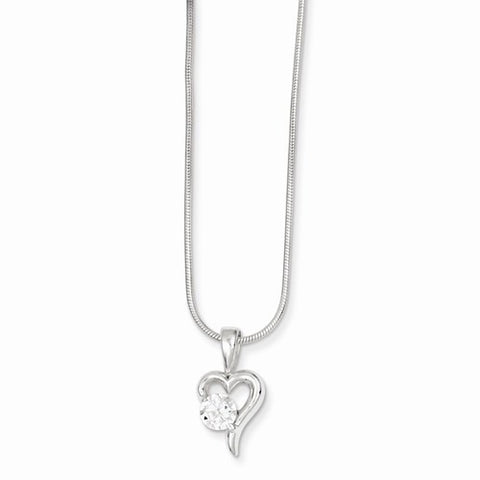Sterling Silver CZ Pendant & Chain Pendant, 18 inch, Jewelry Chains and Necklace