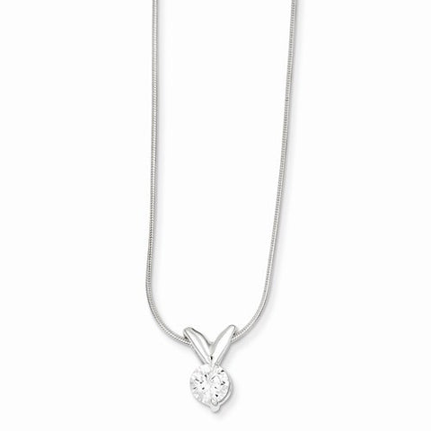 Sterling Silver CZ Pendant & Chain Pendant, 18 inch, Jewelry Chains and Necklace