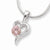 Sterling Silver Pink CZ Pendant On Necklace