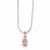 Sterling Silver Pink CZ Pendant On Necklace