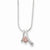 Sterling Silver Pink CZ Pendant On Necklace