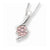 Sterling Silver Pink CZ Pendant On Necklace