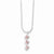Sterling Silver Pink CZ Pendant On Necklace
