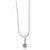 Sterling Silver Pink CZ Pendant On Necklace