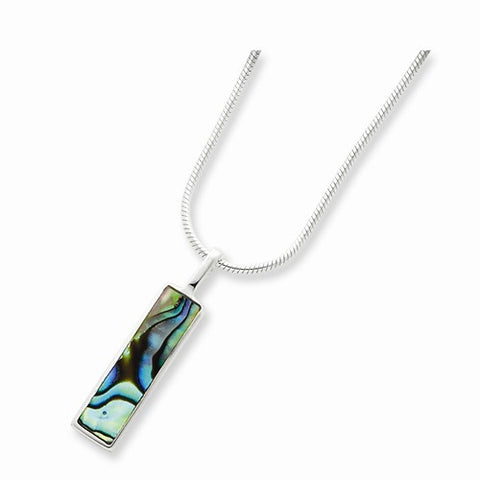 Sterling Silver Abalone Pendant On Necklace
