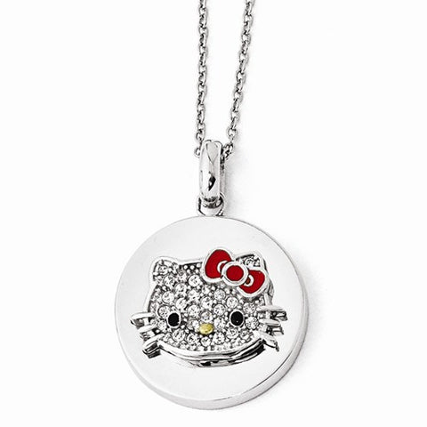 Sterling Silver Gold-Tone Hello Kitty Crystal, Enamel Necklac Necklace