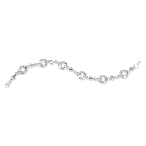 Sterling Silver Hearts Of Promise Link Cz Bracelet