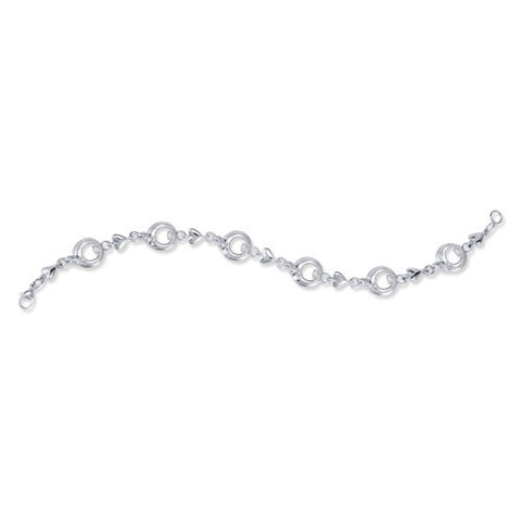 Sterling Silver Hearts Of Promise Link Cz Bracelet