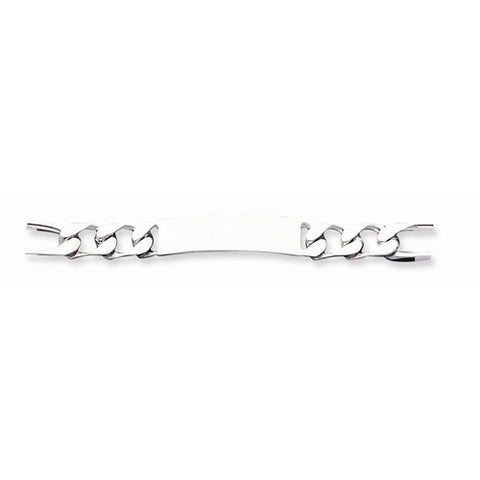 Sterling Silver Polished Engraveable Figaro Link Id Bracelet