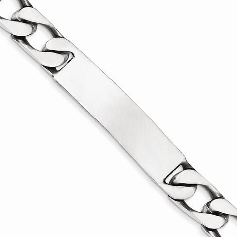 Sterling Silver Engraveable Antiqued Figaro Link Id Bracelet