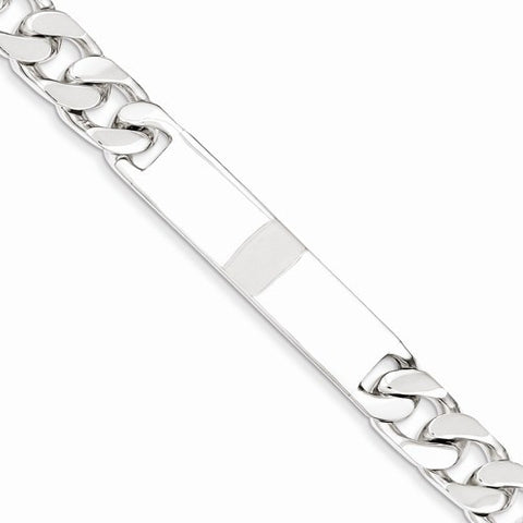 Sterling Silver Polished Engraveable Curb Link Id Bracelet