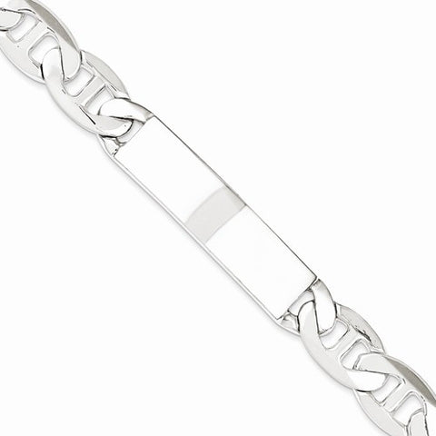 Sterling Silver Polished Engraveable Anchor Link Id Bracelet