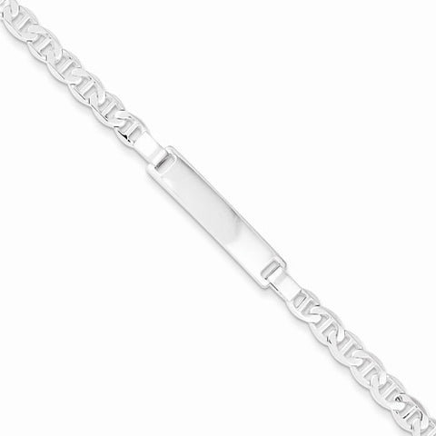 Sterling Silver Engraveable Childrens Id Anchor Link Bracelet