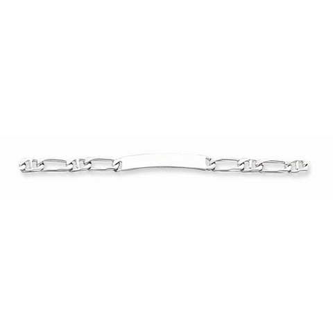 Sterling Silver Polished Engravable Anchor Link Id Bracelet