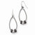Sterling Silver Diamond-cut Three Beaded Mesh Shepherd Hook Earrings