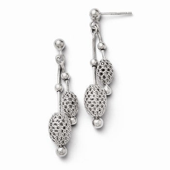 Sterling Silver Beaded Post Dangle Earrings