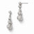 Sterling Silver Diamond-cut Beads Dangle Post Earrings