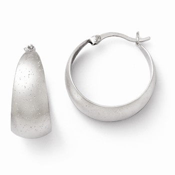 Sterling Silver Rhodium-plated Radiant Essence Hoop Earrings
