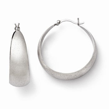 Sterling Silver Rhodium-plated Radiant Essence Hoop Earrings