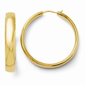 Sterling Silver Gold-plated 6mm Half Round Tube Earrings