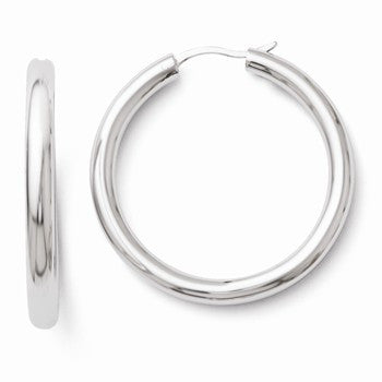 Sterling Silver Rhodium-plated 3.5mm Tube Earrings