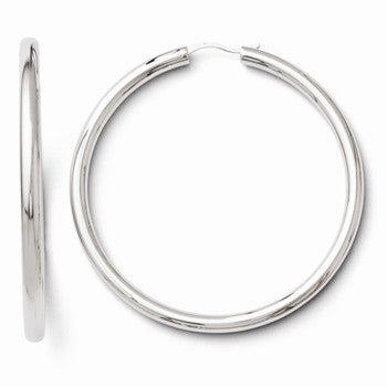 Sterling Silver Rhodium-plated 3.5mm Tube Earrings