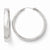 Sterling Silver Rhodium-plated 6mm Half Round Tube Earrings