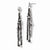Sterling Silver Black Ruthenium Diamond-cut Beaded Post Dangle Earrings