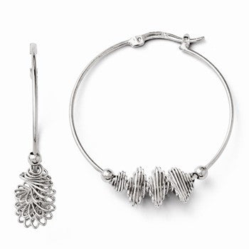 Sterling Silver Twist Hoop Earrings