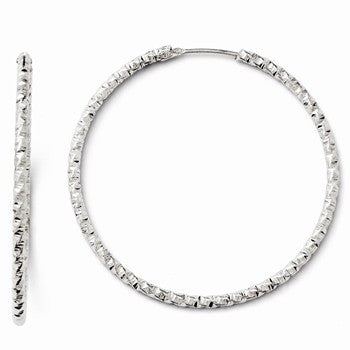 Sterling Silver Diamond-cut Endless Hoop Earrings