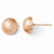 Sterling Silver Rose Gold-plated Scratch Finish button Earrings