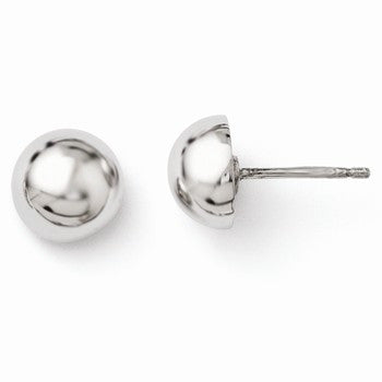 Sterling Silver Polished button Earrings