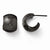 Sterling Silver & Ruthenium Plated Polished Huggy Post Earrings